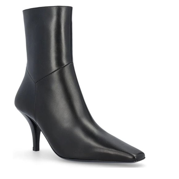 NIB Gucci black leather square G pointed toe boots IT 38.5/ US 8.5 - Picture 1 of 10